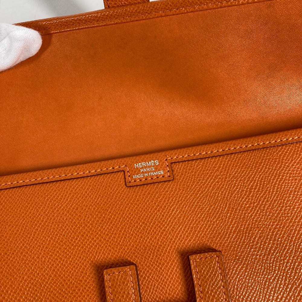 HERMES Clutch bag Epsom Orange Bag H logo Jige Elan 29 Women Used