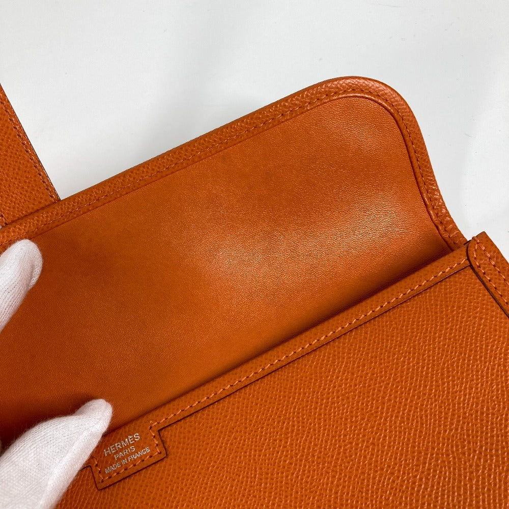 HERMES Clutch bag Epsom Orange Bag H logo Jige Elan 29 Women Used