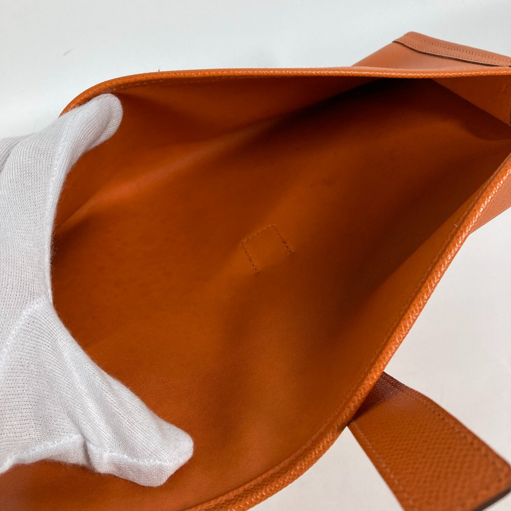 HERMES Clutch bag Epsom Orange Bag H logo Jige Elan 29 Women Used
