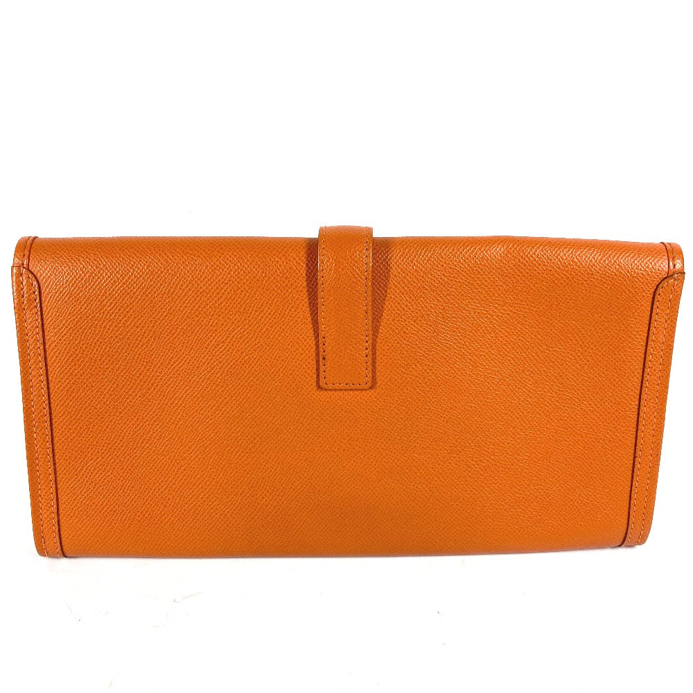 HERMES Clutch bag Epsom Orange Bag H logo Jige Elan 29 Women Used