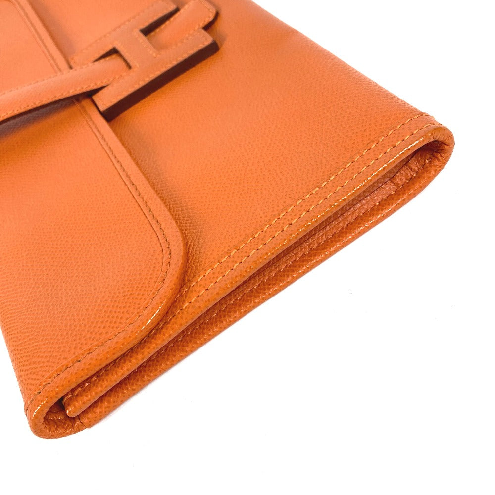 HERMES Clutch bag Epsom Orange Bag H logo Jige Elan 29 Women Used