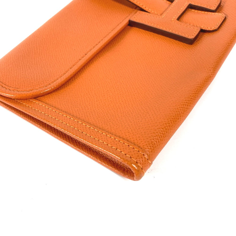 HERMES Clutch bag Epsom Orange Bag H logo Jige Elan 29 Women Used