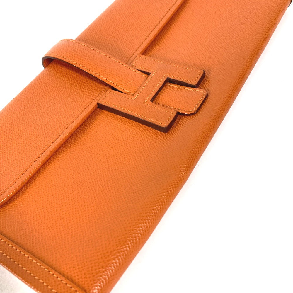 HERMES Clutch bag Epsom Orange Bag H logo Jige Elan 29 Women Used