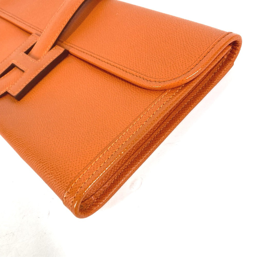 HERMES Clutch bag Epsom Orange Bag H logo Jige Elan 29 Women Used