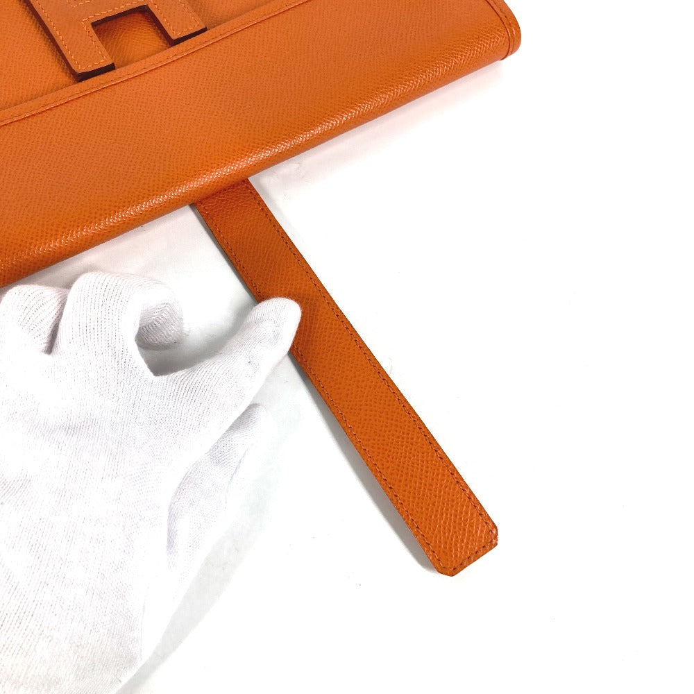 HERMES Clutch bag Epsom Orange Bag H logo Jige Elan 29 Women Used