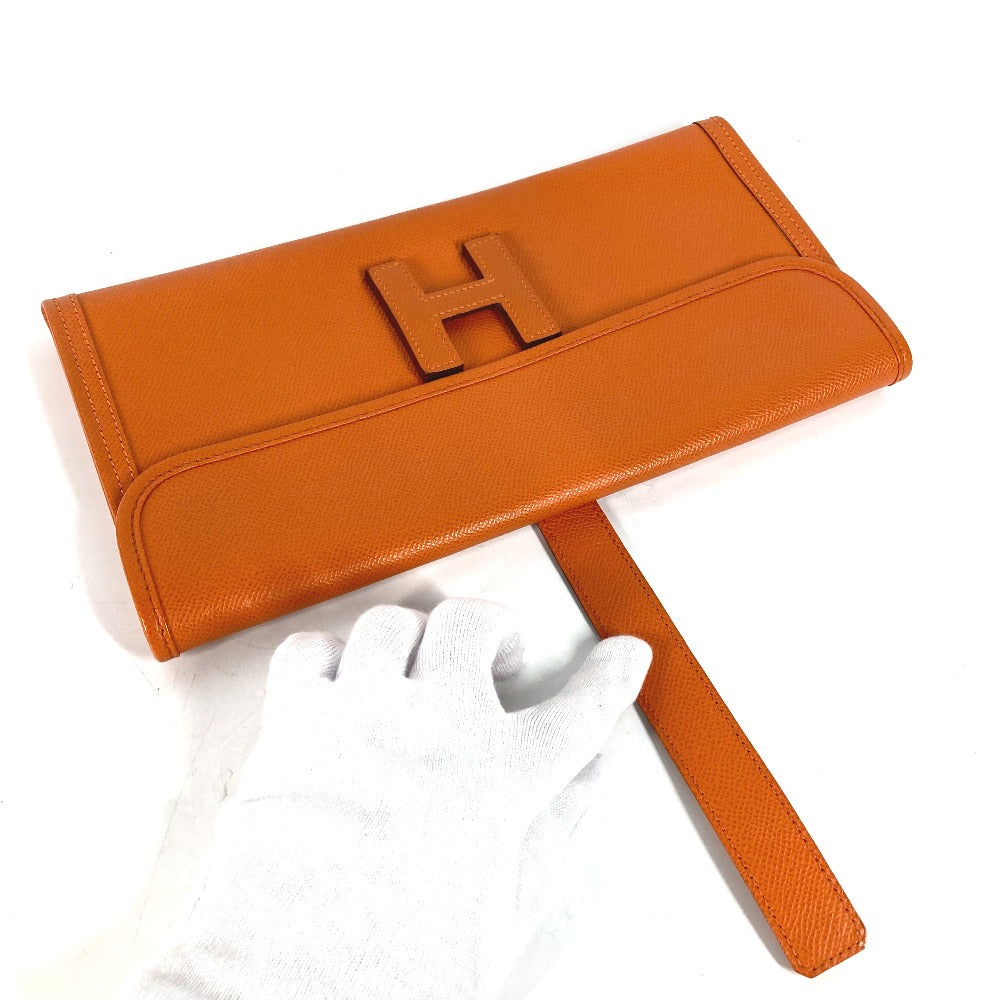 HERMES Clutch bag Epsom Orange Bag H logo Jige Elan 29 Women Used