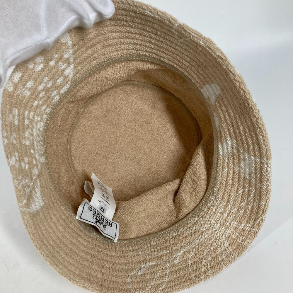 HERMES hat H231001N cotton beige pile Hat Gene bucket hat Women 58 Used