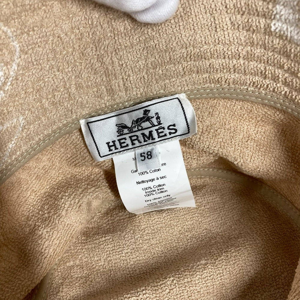 HERMES hat H231001N cotton beige pile Hat Gene bucket hat Women 58 Used