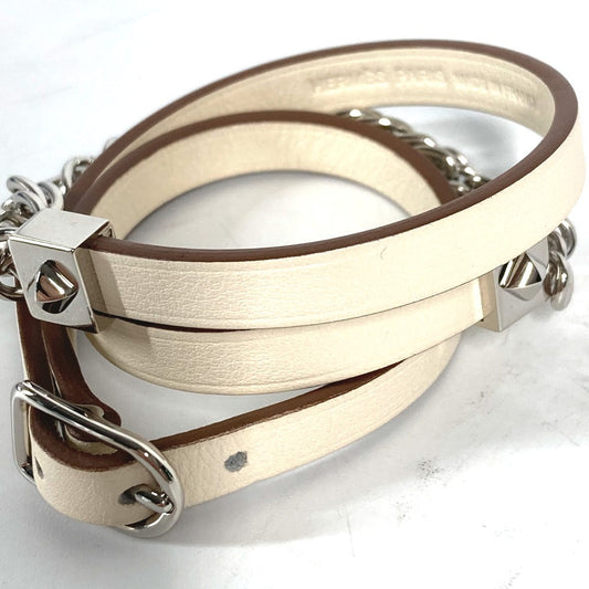 HERMES bracelet Swift white Accessories Gourmet Esketre Triple Tour Women T2 Used