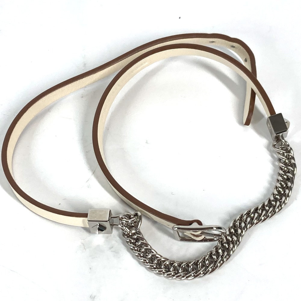 HERMES bracelet Swift white Accessories Gourmet Esketre Triple Tour Women T2 Used