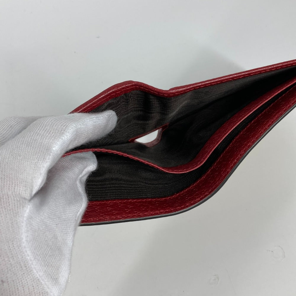 GUCCI Folded wallet 625601 Leather / canvas Red logo stripe mens Used