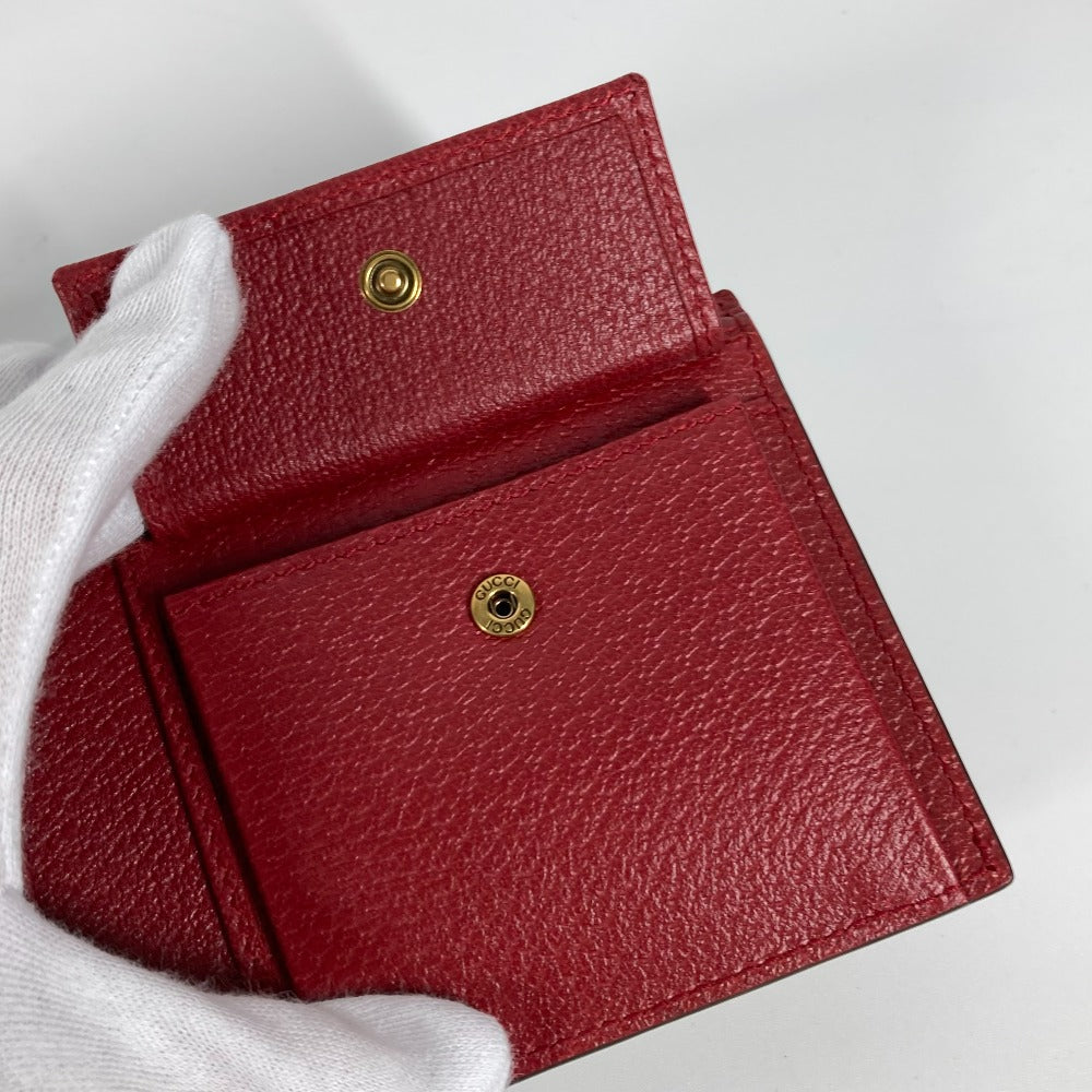 GUCCI Folded wallet 625601 Leather / canvas Red logo stripe mens Used