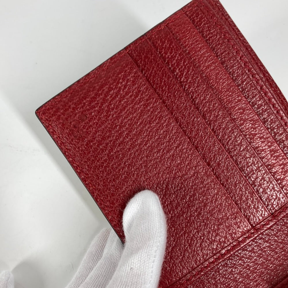 GUCCI Folded wallet 625601 Leather / canvas Red logo stripe mens Used
