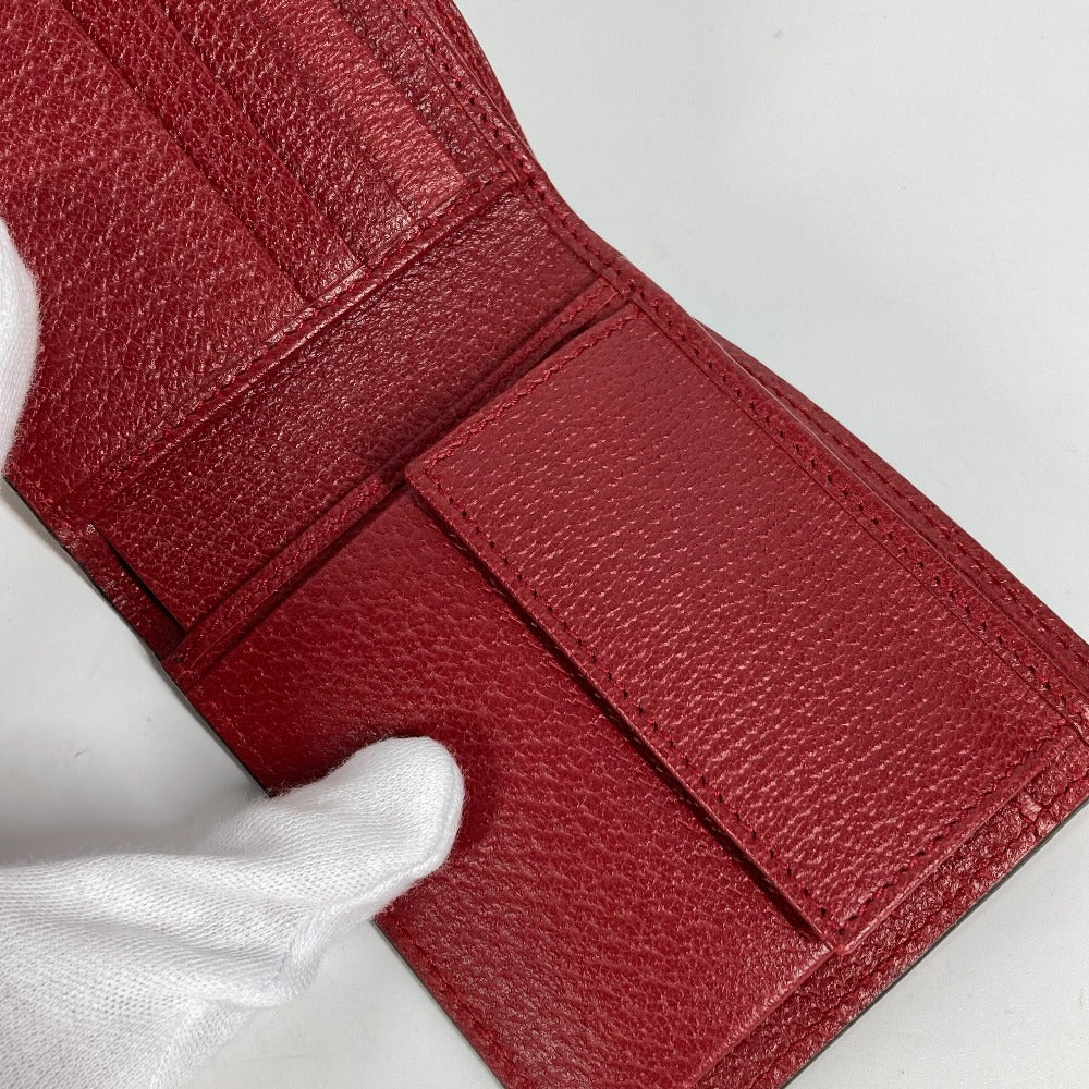 GUCCI Folded wallet 625601 Leather / canvas Red logo stripe mens Used