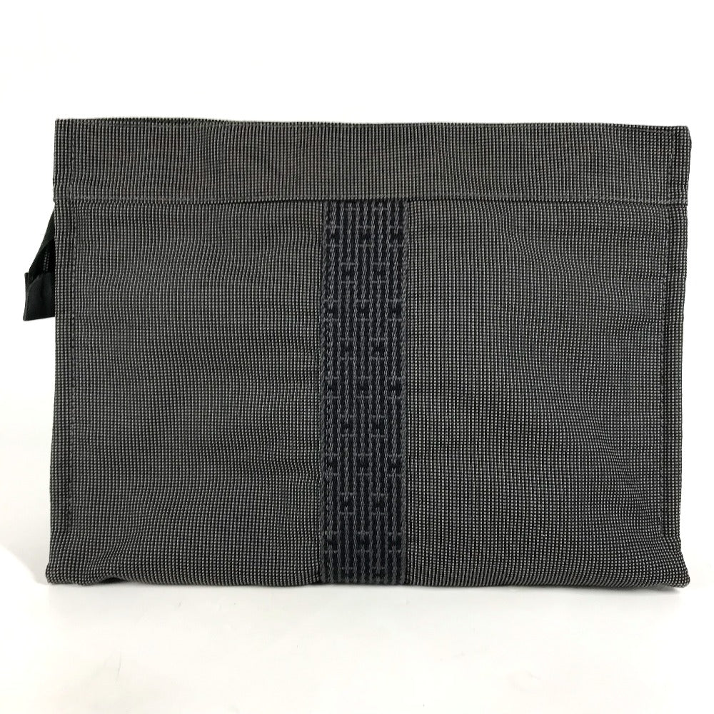 HERMES Pouch canvas gray Her Line Pouch MM