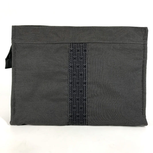 HERMES Pouch canvas gray Her Line Pouch MM