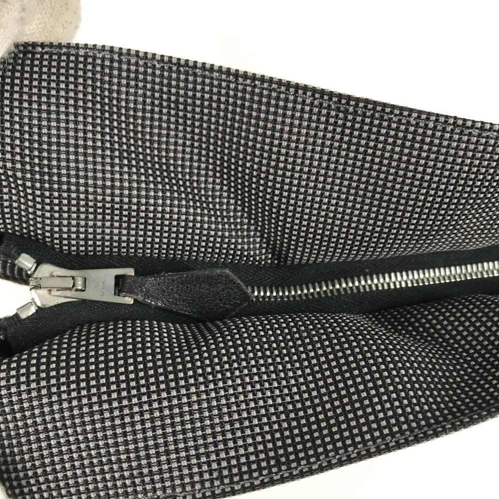HERMES Pouch canvas gray Her Line Pouch MM