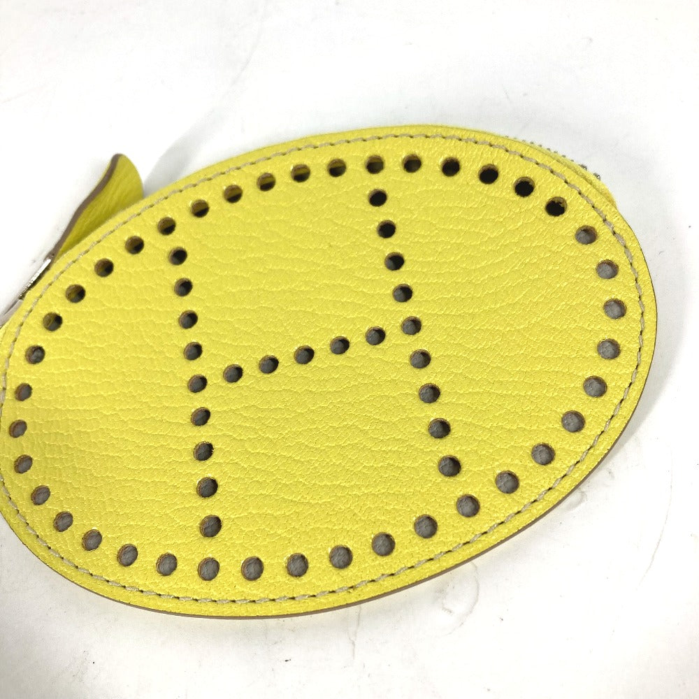 HERMES Coin case Shave yellow round Evelyn