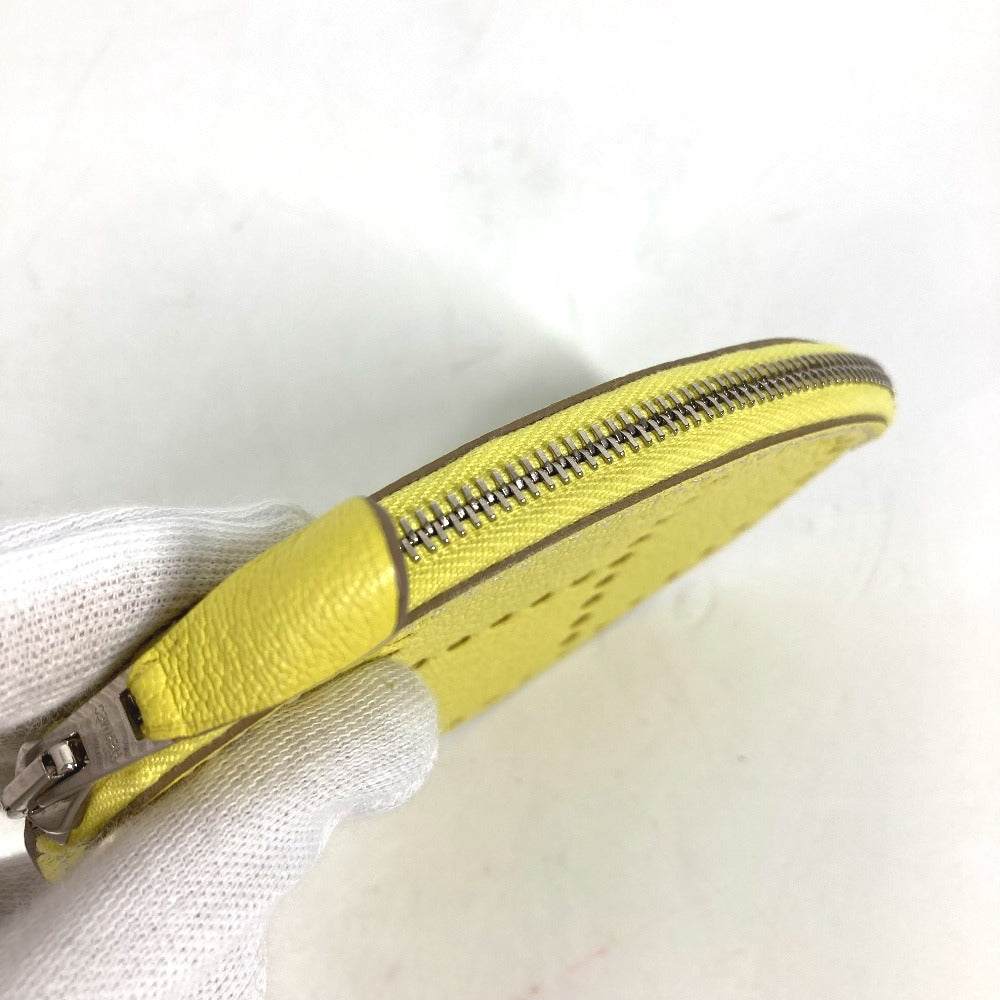 HERMES Coin case Shave yellow round Evelyn