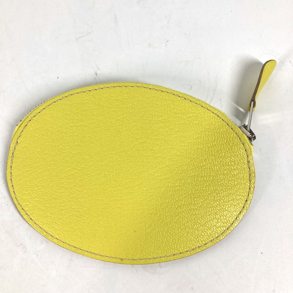 HERMES Coin case Shave yellow round Evelyn