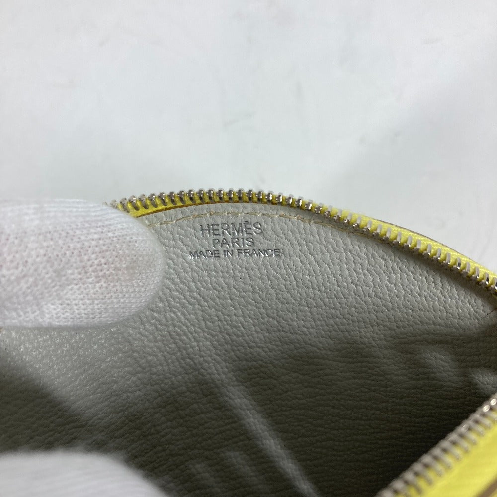 HERMES Coin case Shave yellow round Evelyn