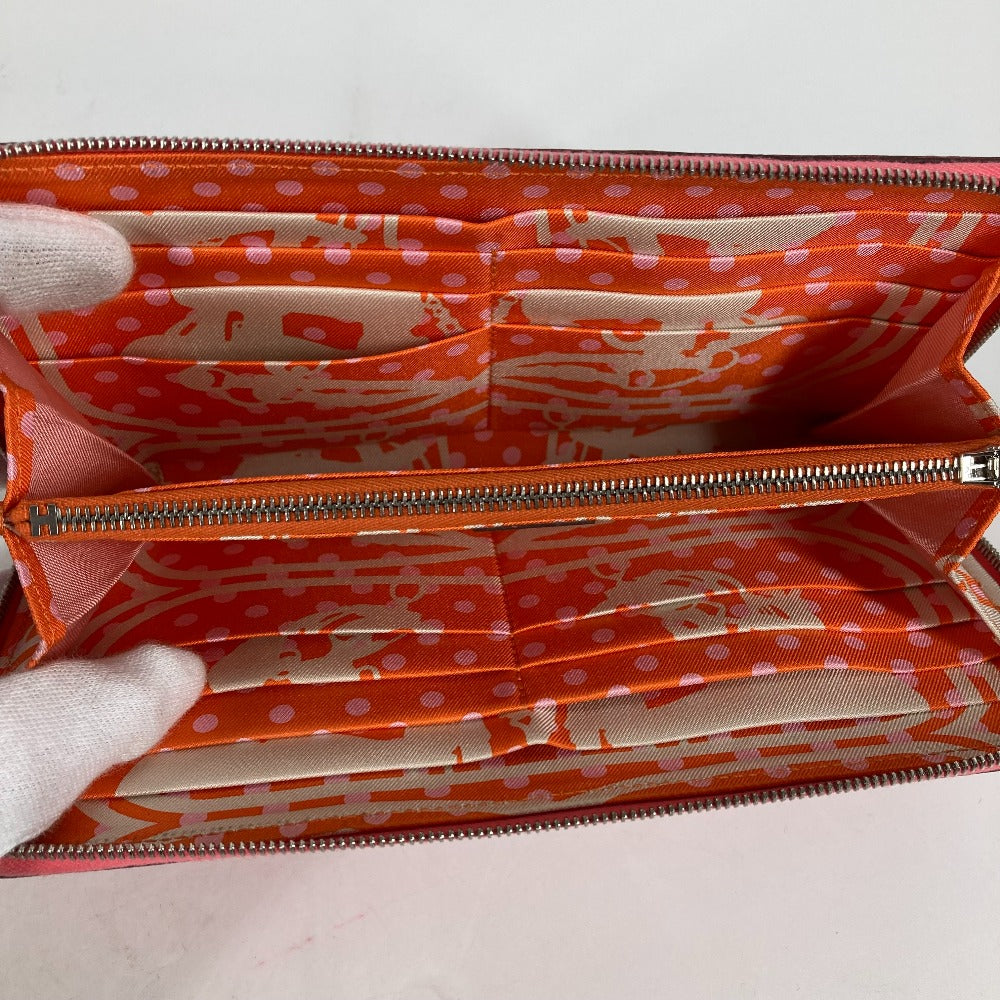 HERMES Long Wallet Purse Epsom pink Long wallet Azap long silk in Women Used