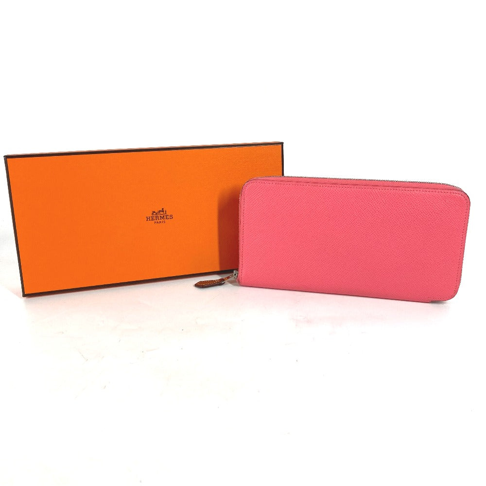 HERMES Long Wallet Purse Epsom pink Long wallet Azap long silk in Women Used
