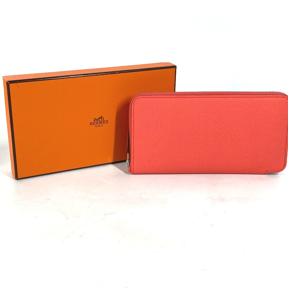 HERMES Long Wallet Purse Epsom pink Azap long silk in Women Used