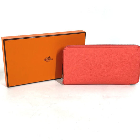 HERMES Long Wallet Purse Epsom pink Azap long silk in Women Used