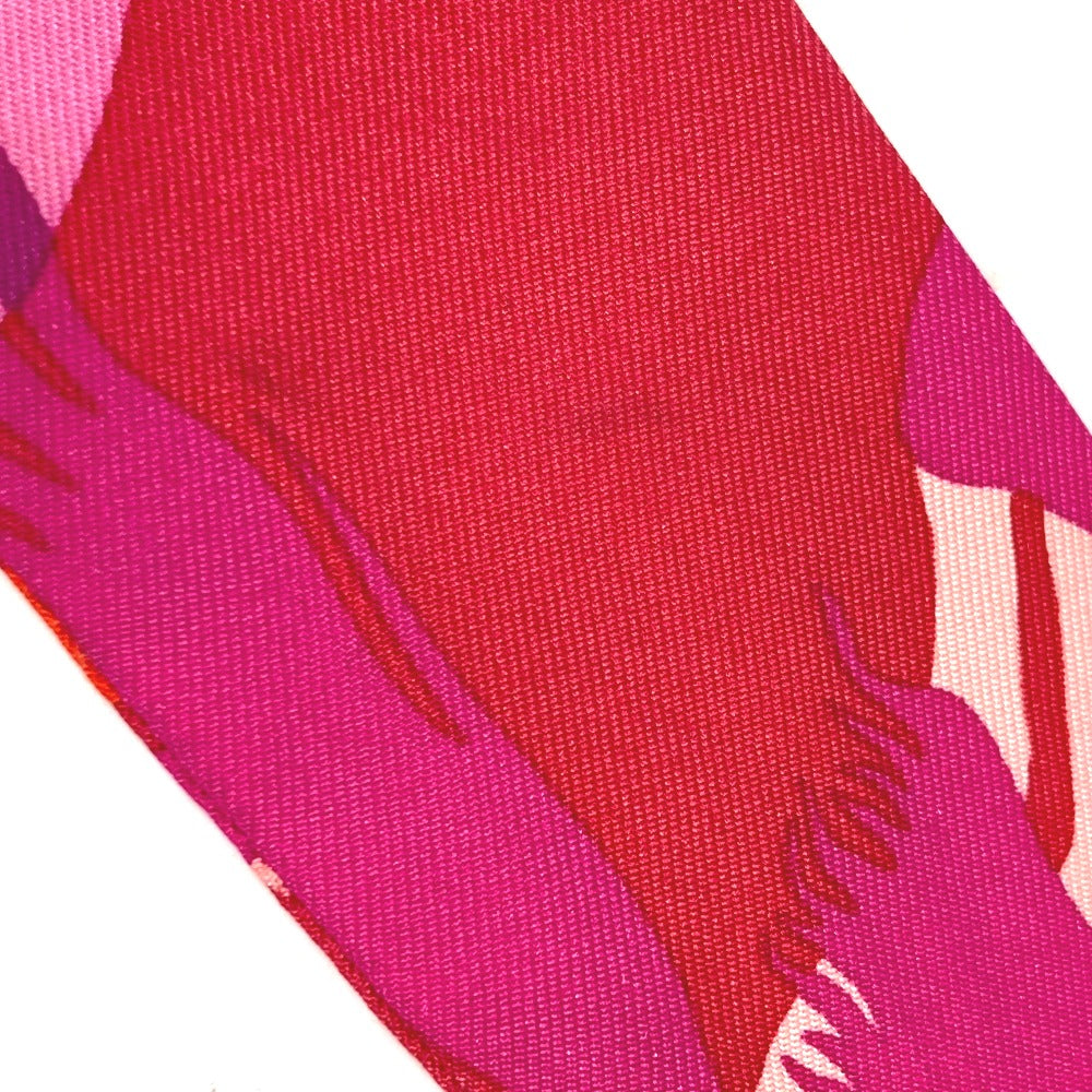 HERMES scarf silk pink Horse Cheval Horse Twilly Twilly Women Used