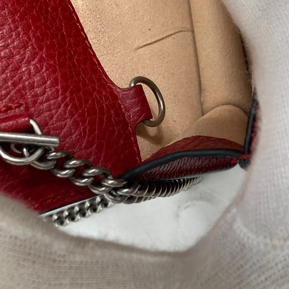 GUCCI Shoulder Bag 476432 leather Red 2WAY Bag Pouch Clutch Bag Dionysus Rhinestone Women Used