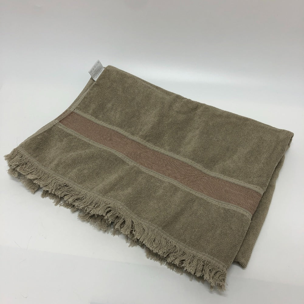 HERMES towel cotton gray fringe Yachting logo