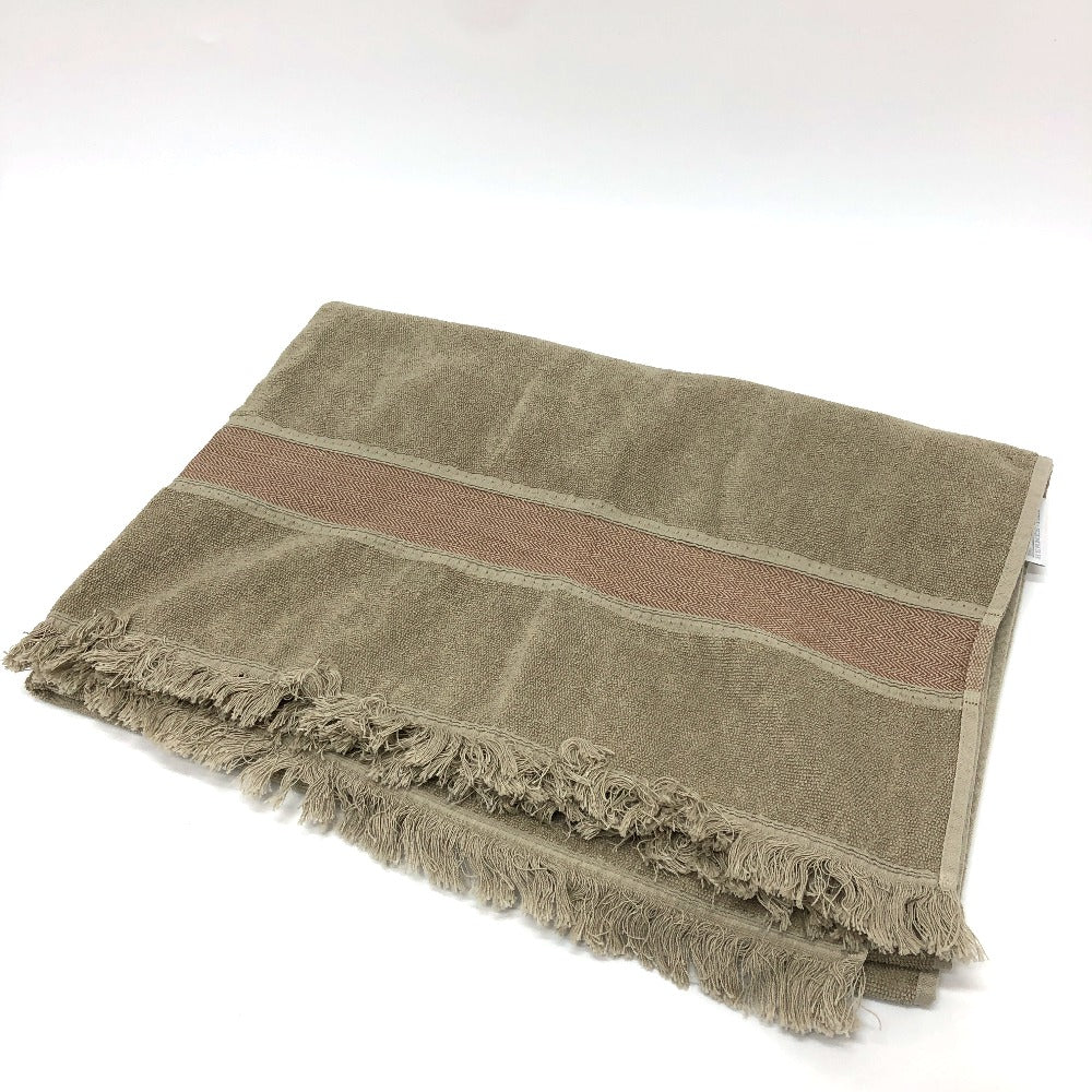 HERMES towel cotton gray fringe Yachting logo