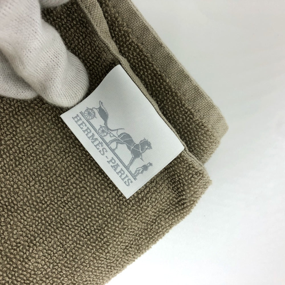 HERMES towel cotton gray fringe Yachting logo