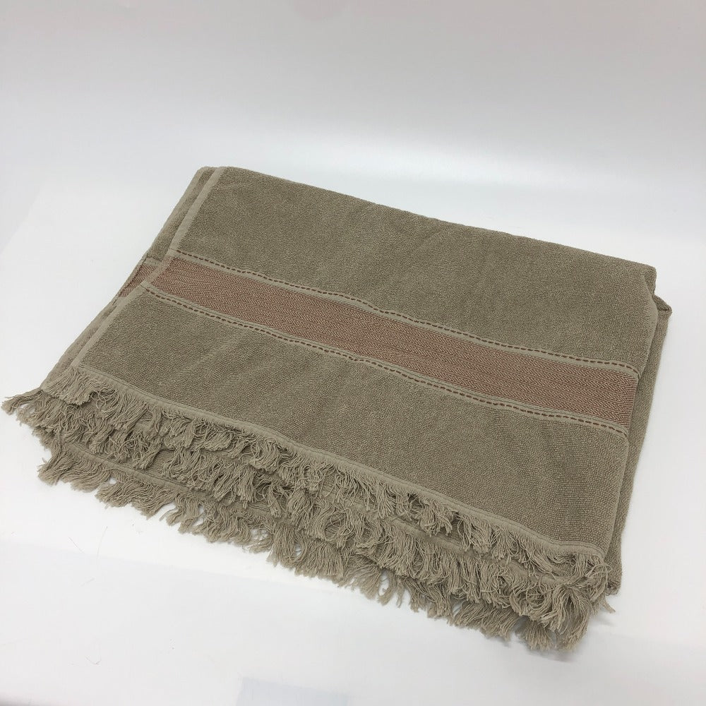 HERMES towel cotton gray fringe Yachting logo