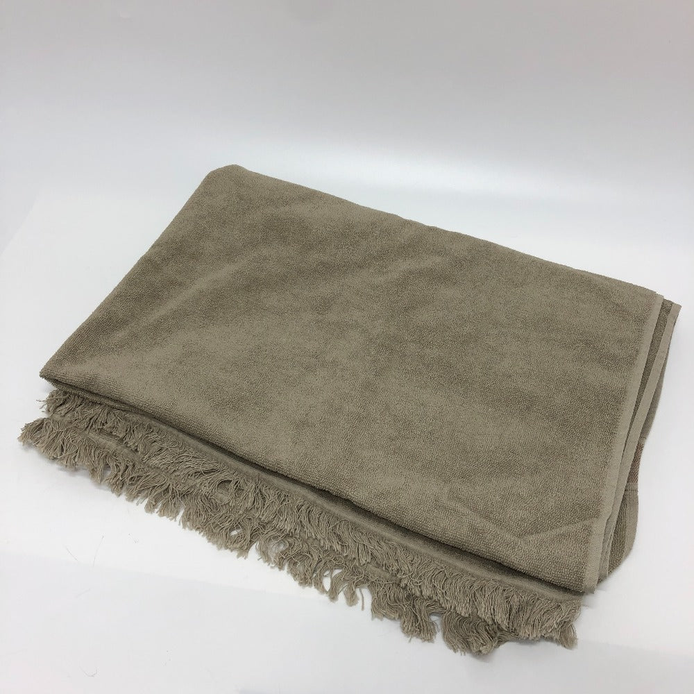HERMES towel cotton gray fringe Yachting logo