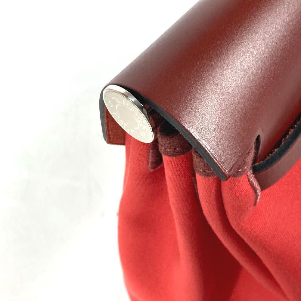 HERMES Shoulder Bag Toile H, Vash Hunter Red With porch Herbag Zip PM Women Used