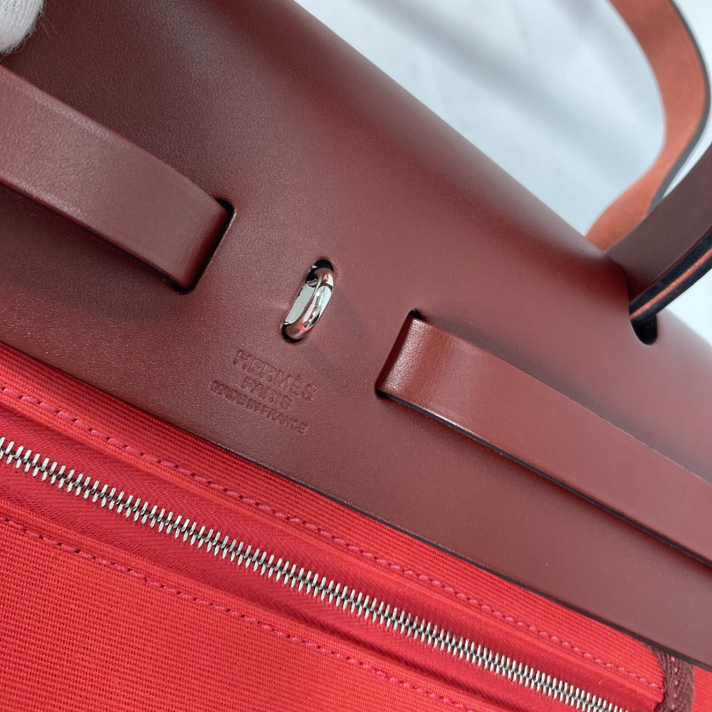 HERMES Shoulder Bag Toile H, Vash Hunter Red With porch Herbag Zip PM Women Used