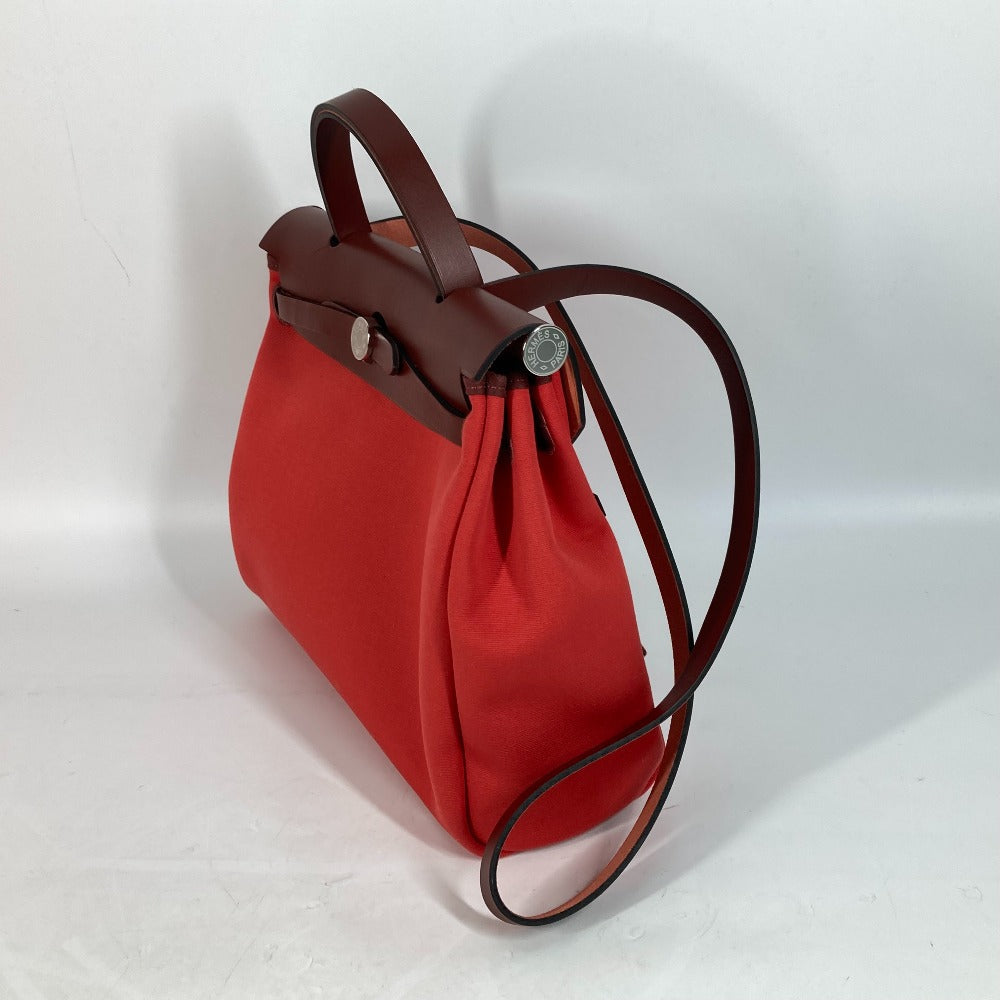 HERMES Shoulder Bag Toile H, Vash Hunter Red With porch Herbag Zip PM Women Used