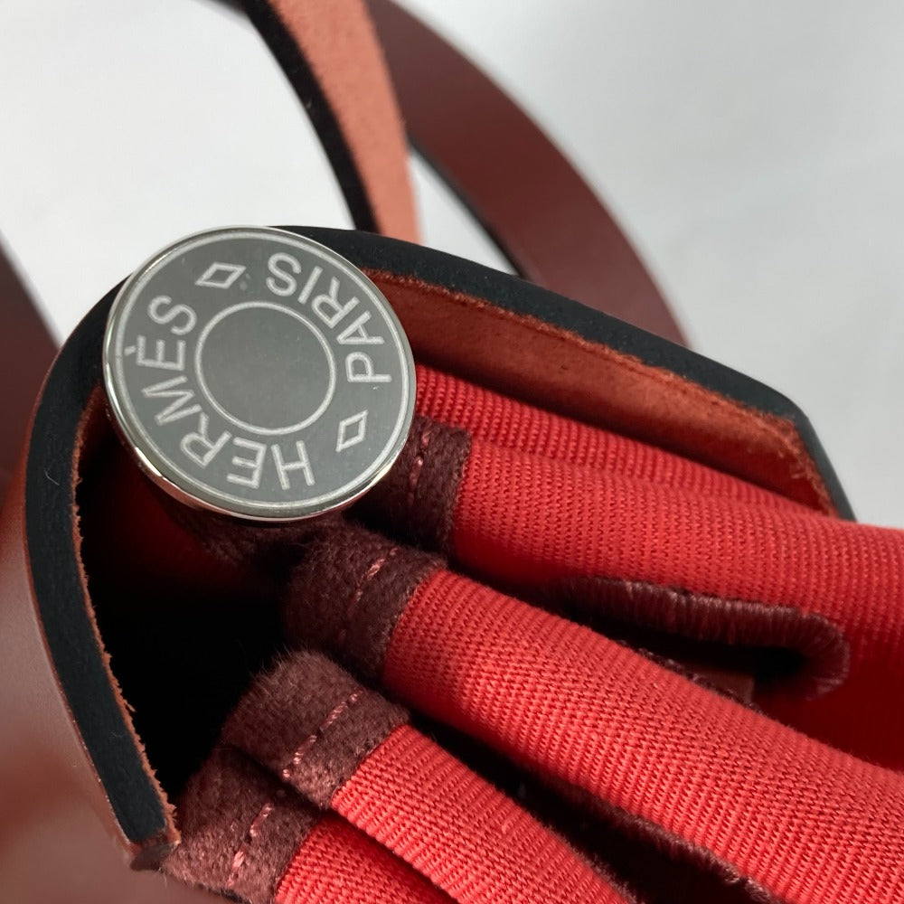 HERMES Shoulder Bag Toile H, Vash Hunter Red With porch Herbag Zip PM Women Used