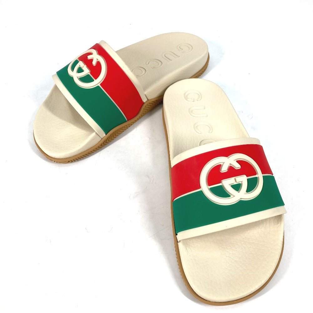 GUCCI Sandals 655265 rubber beige Sherry line GG mens 6 Used