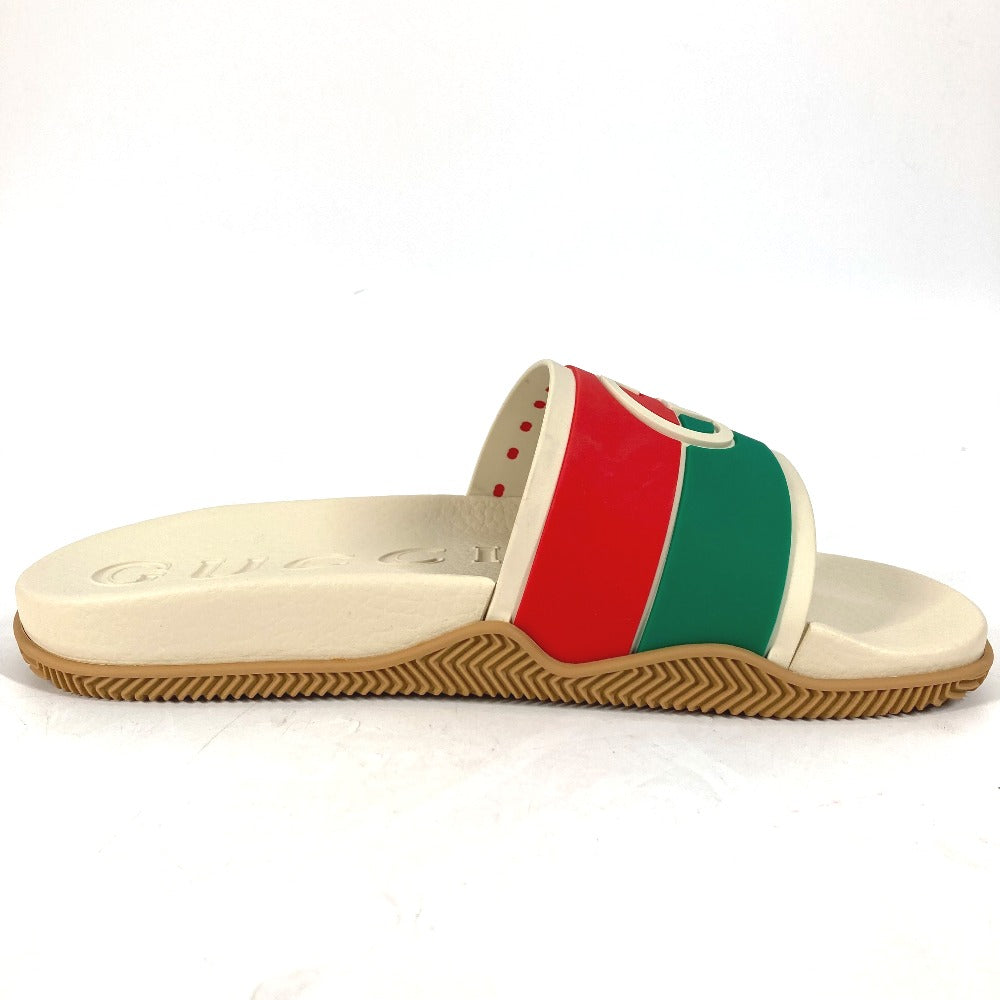 GUCCI Sandals 655265 rubber beige Sherry line GG mens 6 Used