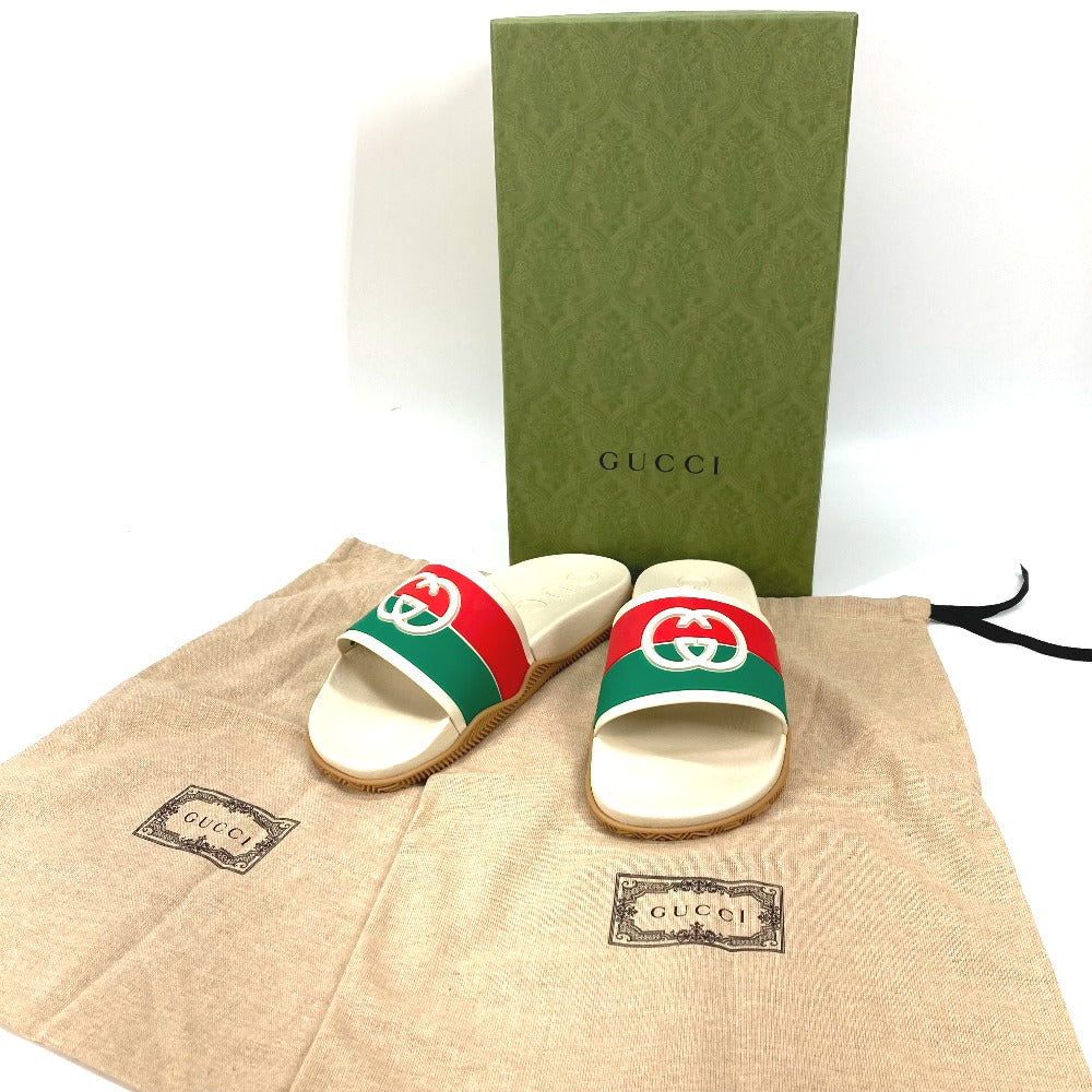GUCCI Sandals 655265 rubber beige Sherry line GG mens 6 Used