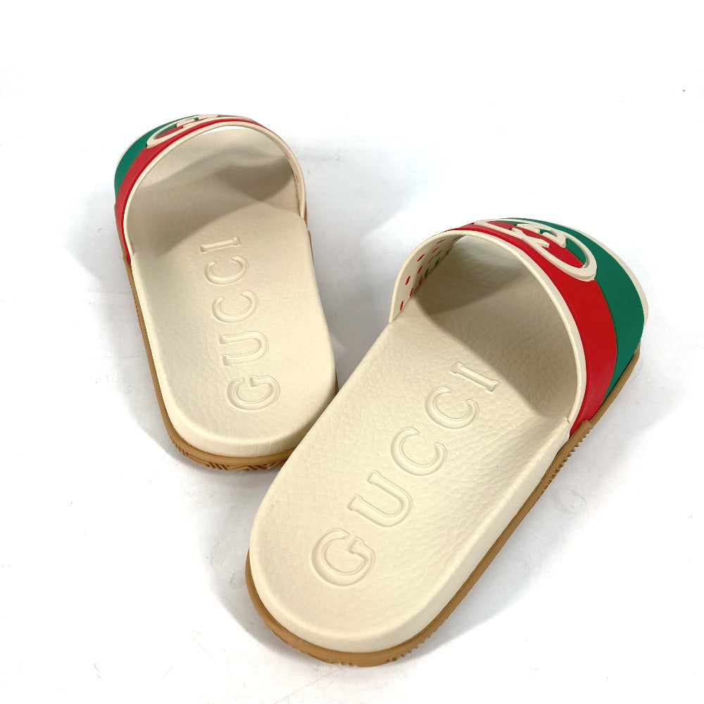 GUCCI Sandals 655265 rubber beige Sherry line GG mens 6 Used