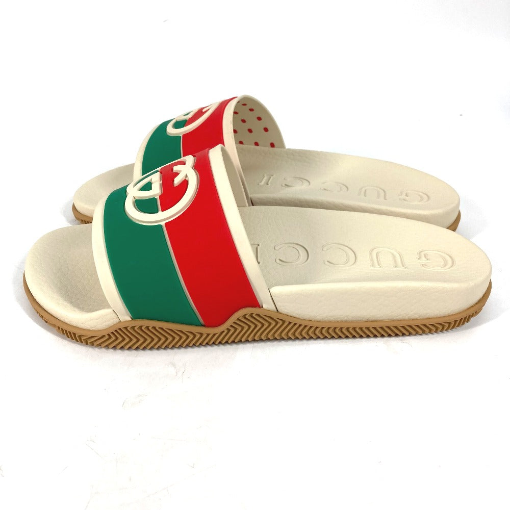 GUCCI Sandals 655265 rubber beige Sherry line GG mens 6 Used