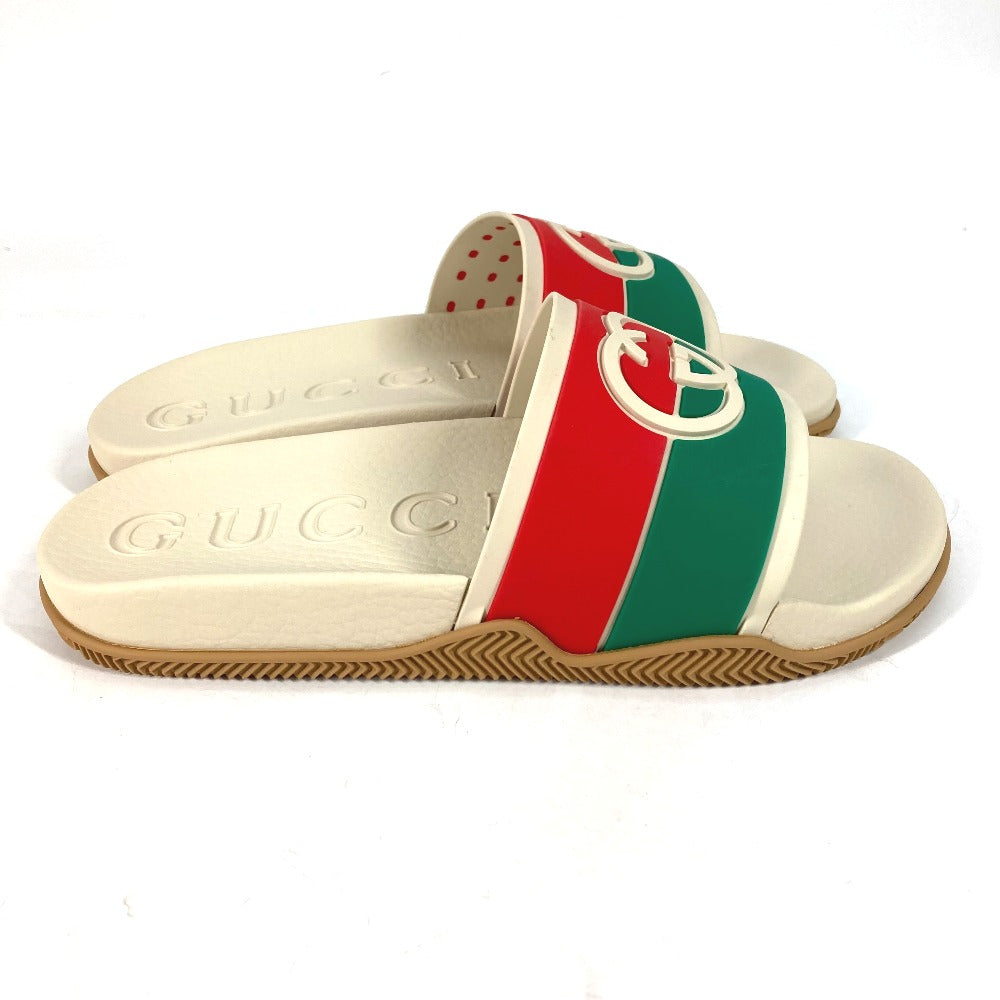 GUCCI Sandals 655265 rubber beige Sherry line GG mens 6 Used
