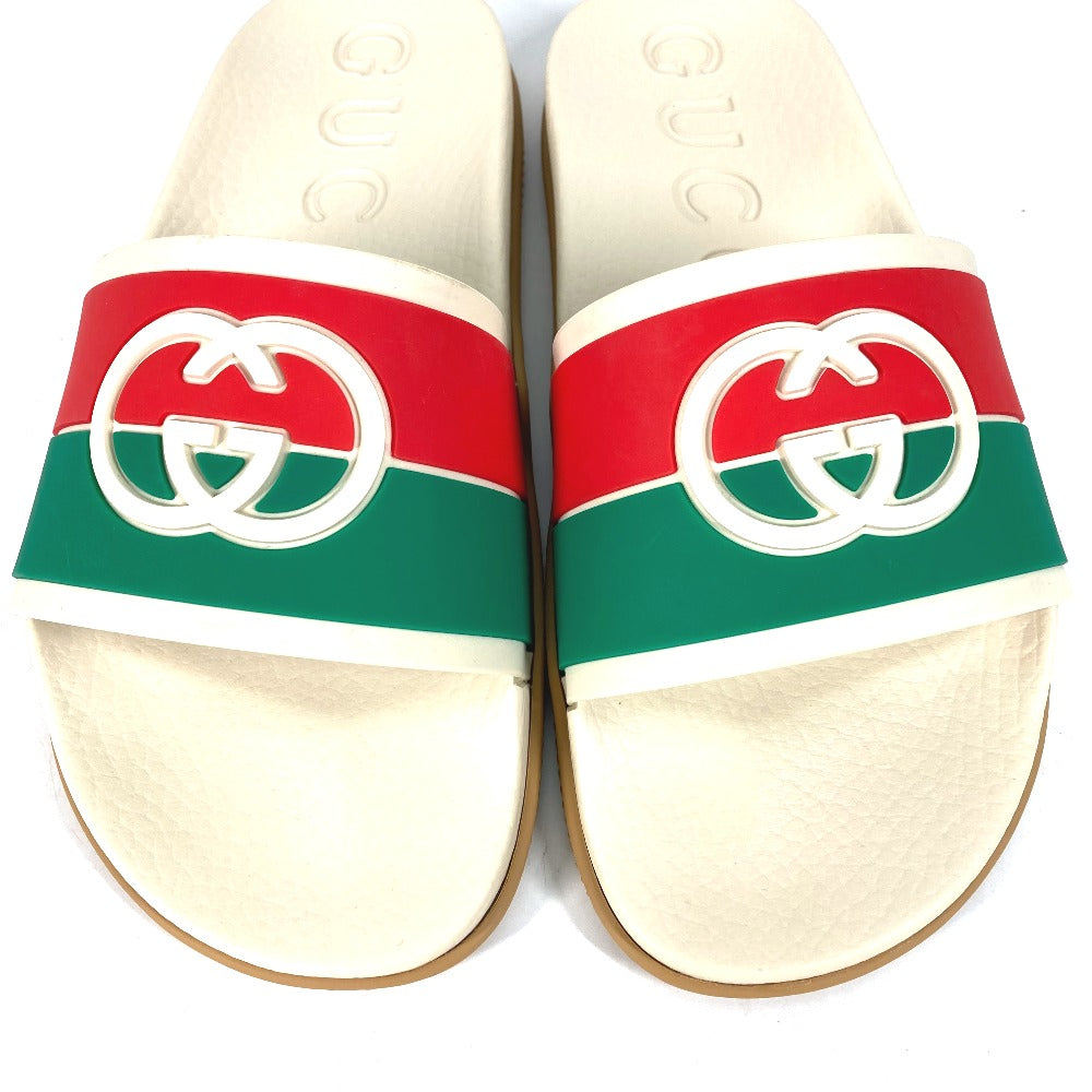 GUCCI Sandals 655265 rubber beige Sherry line GG mens 6 Used