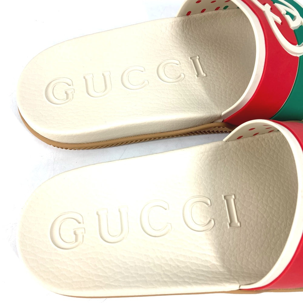GUCCI Sandals 655265 rubber beige Sherry line GG mens 6 Used