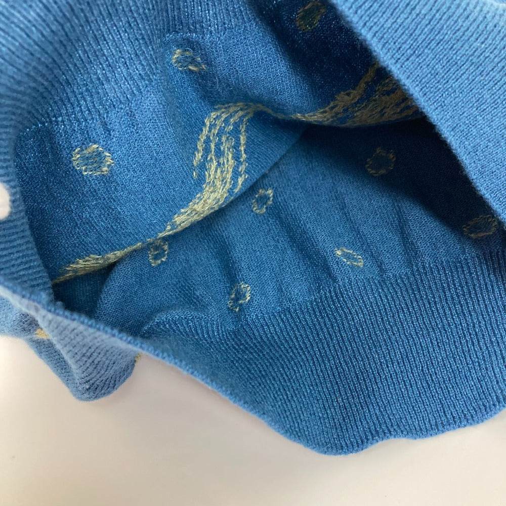 HERMES knit Cashmere, Cotton blue Short sleeve Brid Dougala Women 34 Used