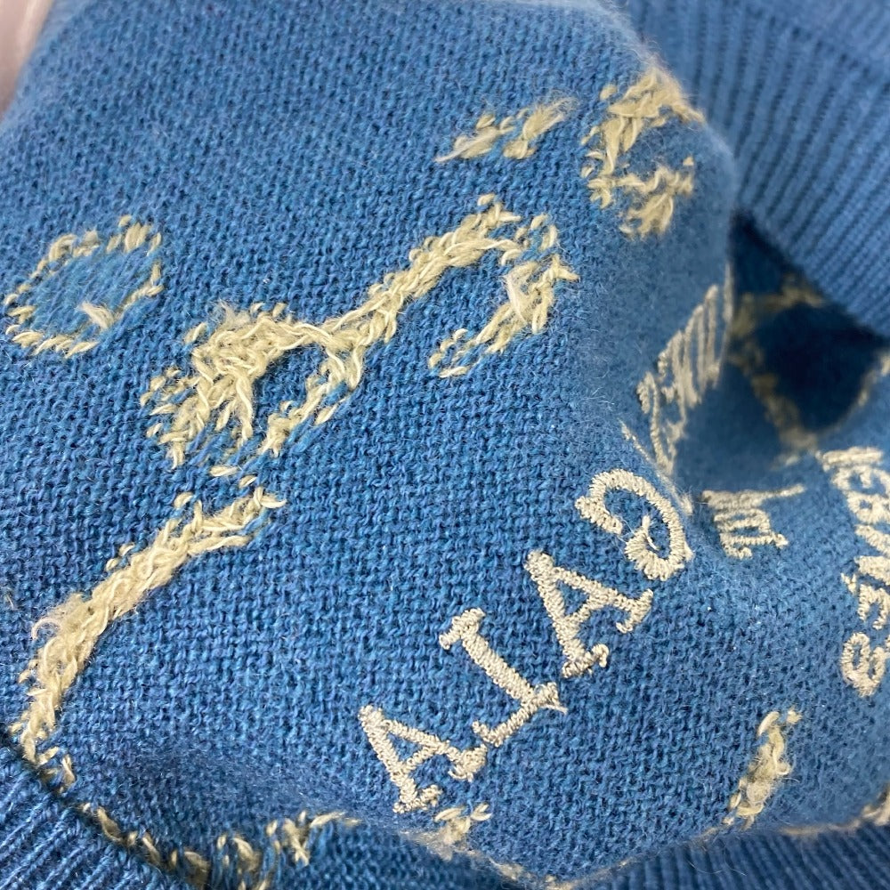 HERMES knit Cashmere, Cotton blue Short sleeve Brid Dougala Women 34 Used